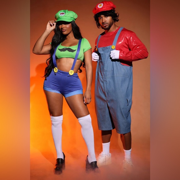 Fashion Nova- Mama Mia! Gamer Girl 3 Piece Costume Set - Green/combo - Picture 3 of 7